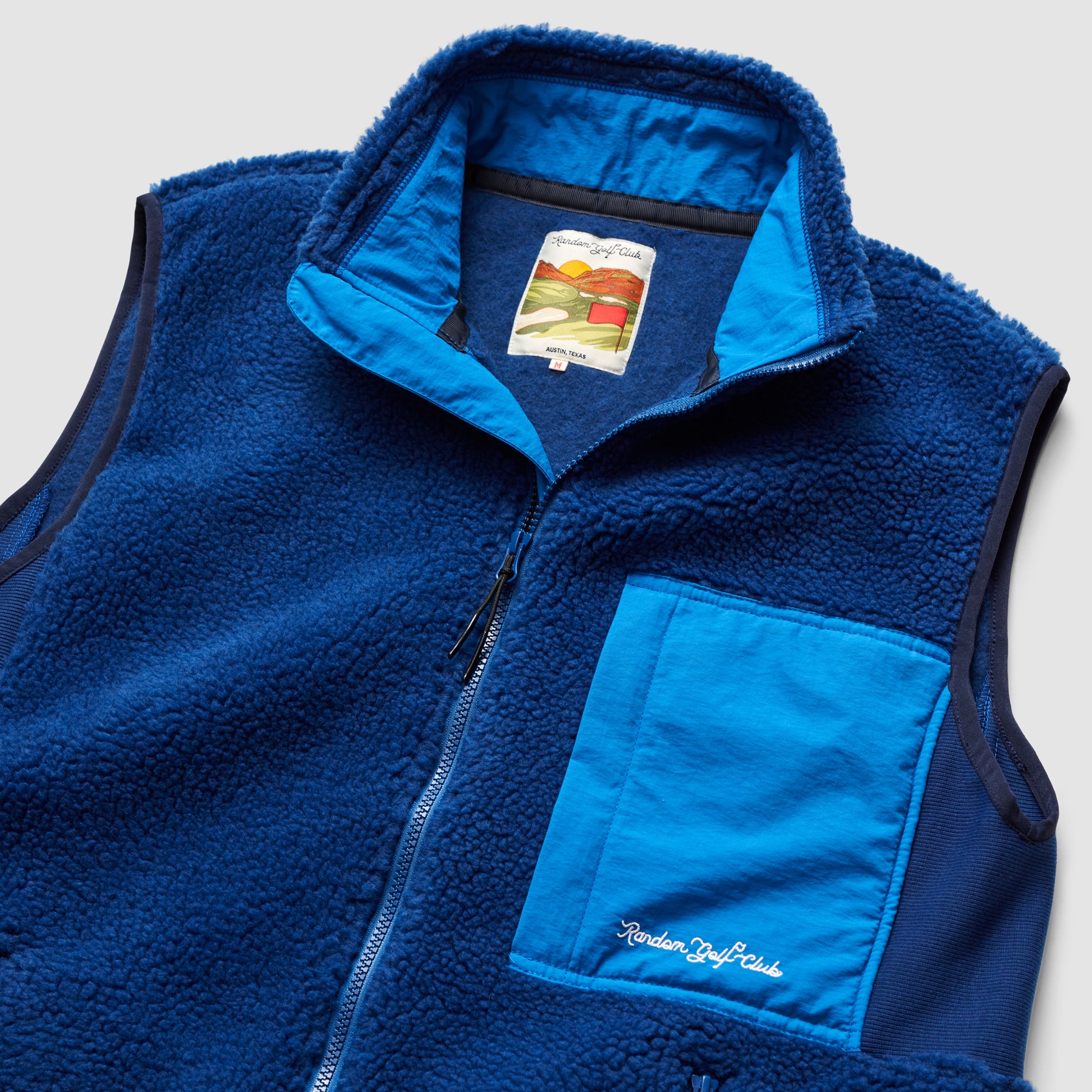 Swing Free Sherpa Vest (Full Zip) - Scenic Blue